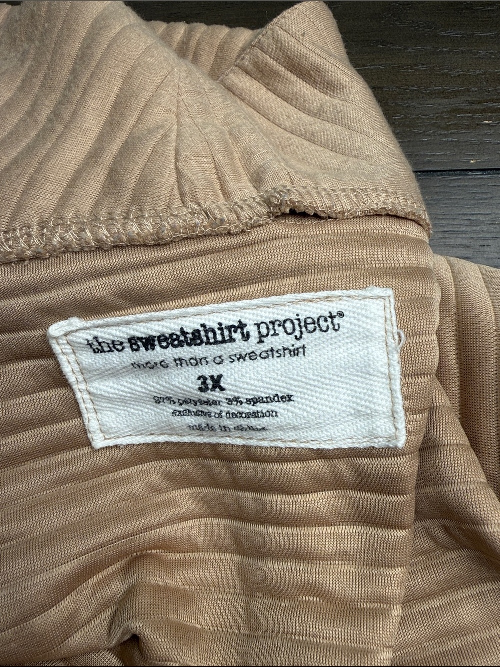 The Sweatshirt Project Women's Ribbed Hoodie - Beige (3X)